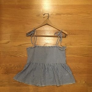 H&M size 14 blue and white adjustable strap top